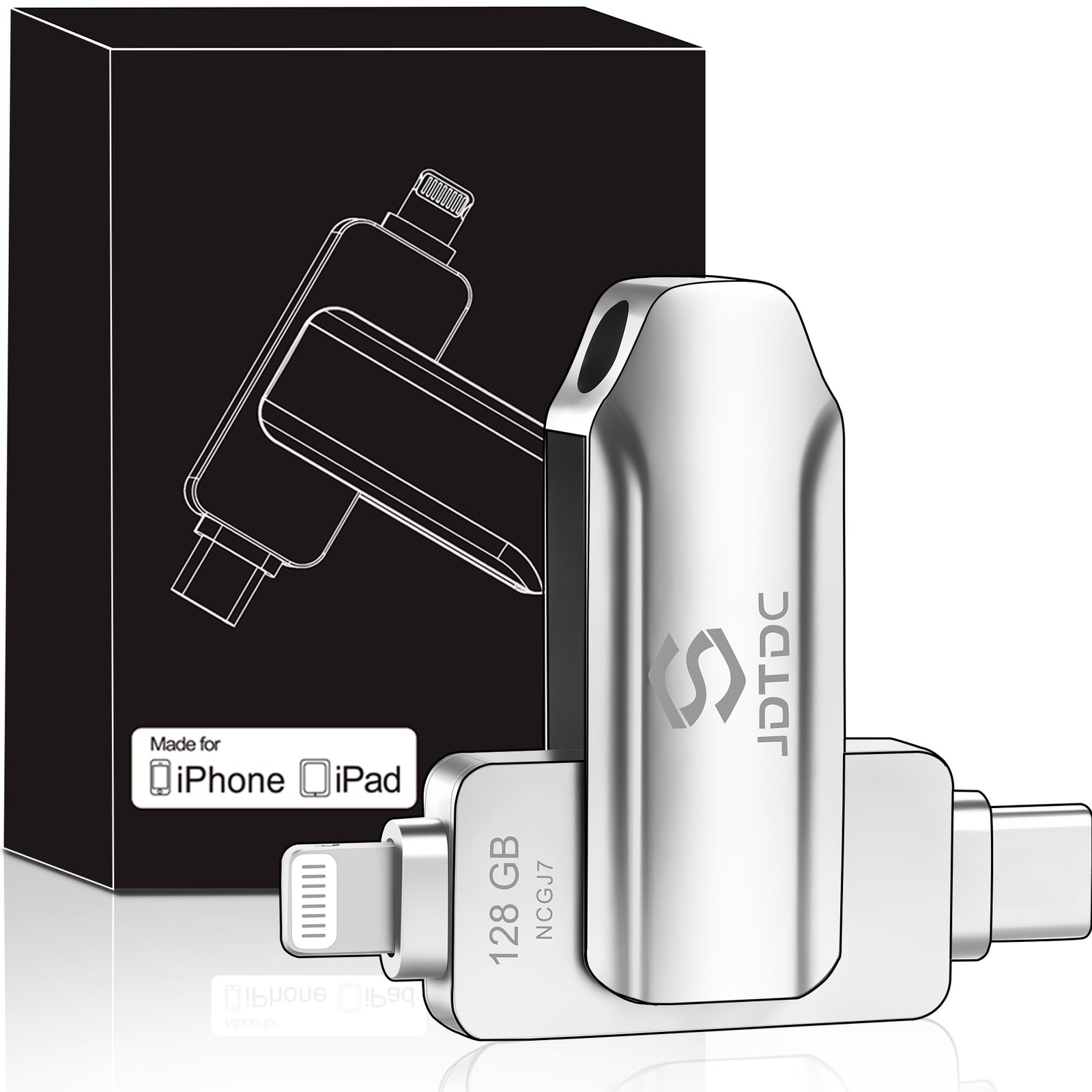 Genuine Apple MFi Certified 128GB Secure USB-C & Lightning Flash Drive Real C...