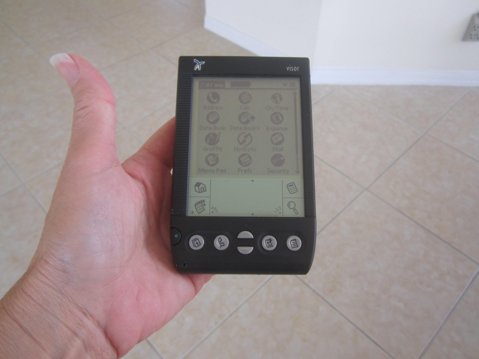 BLACK Handspring Visor PDA Organizer Palm Pilot - NO STYLUS NoBATTERY - WORKS