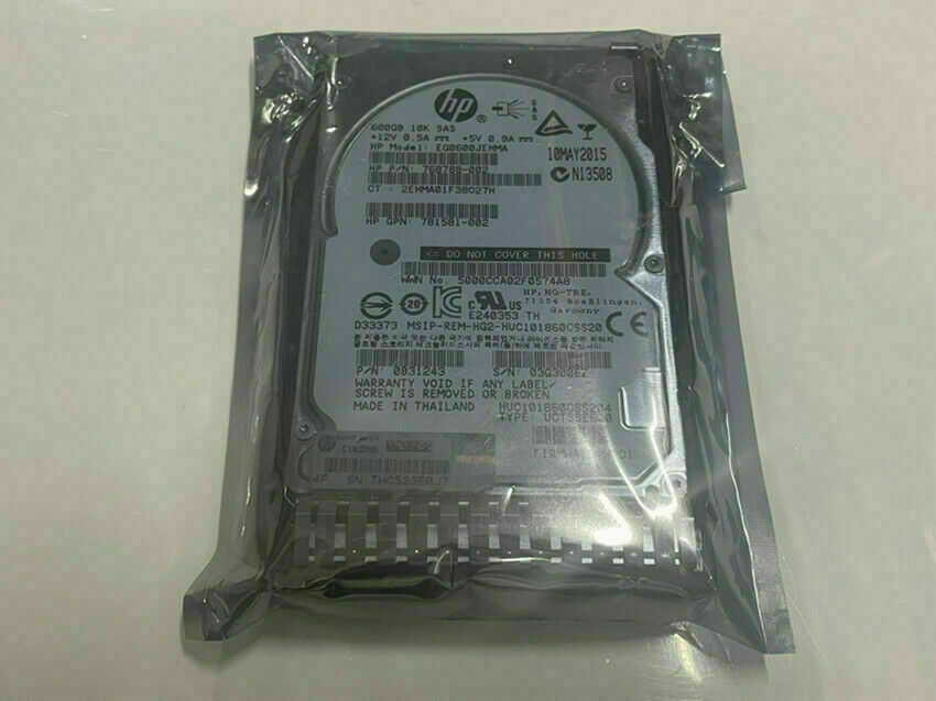 781577-001 HP 600GB 12G SAS 10K SFF 2.5 SC HDD 781516-B21 768788-002
