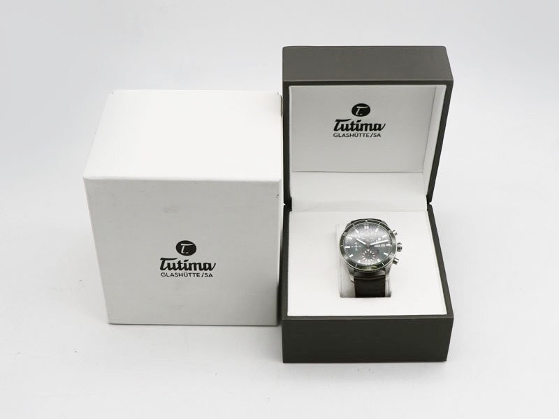 Tutima Grand Bleaker Airport Chrono 6407-03 Day-Date Automatic Mens Watch Boxed