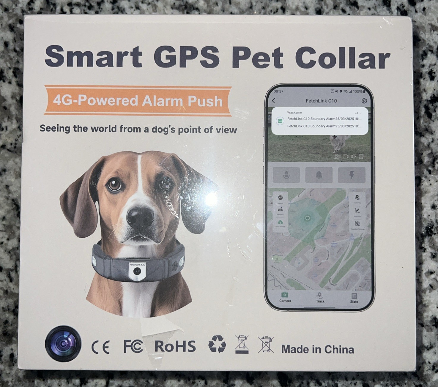 Smart Pet Collar FetchLink C10  4G – powered alarm push - New 2026