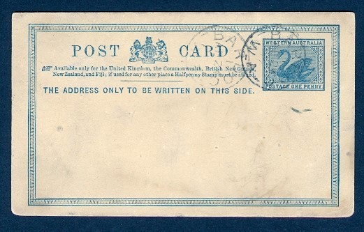 BARDOC WESTERN AUSTRALIA AP 24 07 CDS 1P POSTAL CARD