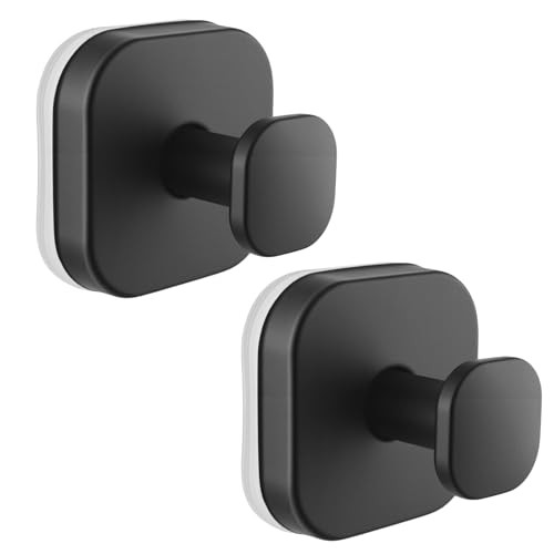 Suction Cup Hooks for Shower Pack Stainless Steel Bathroom Suction 2 Black