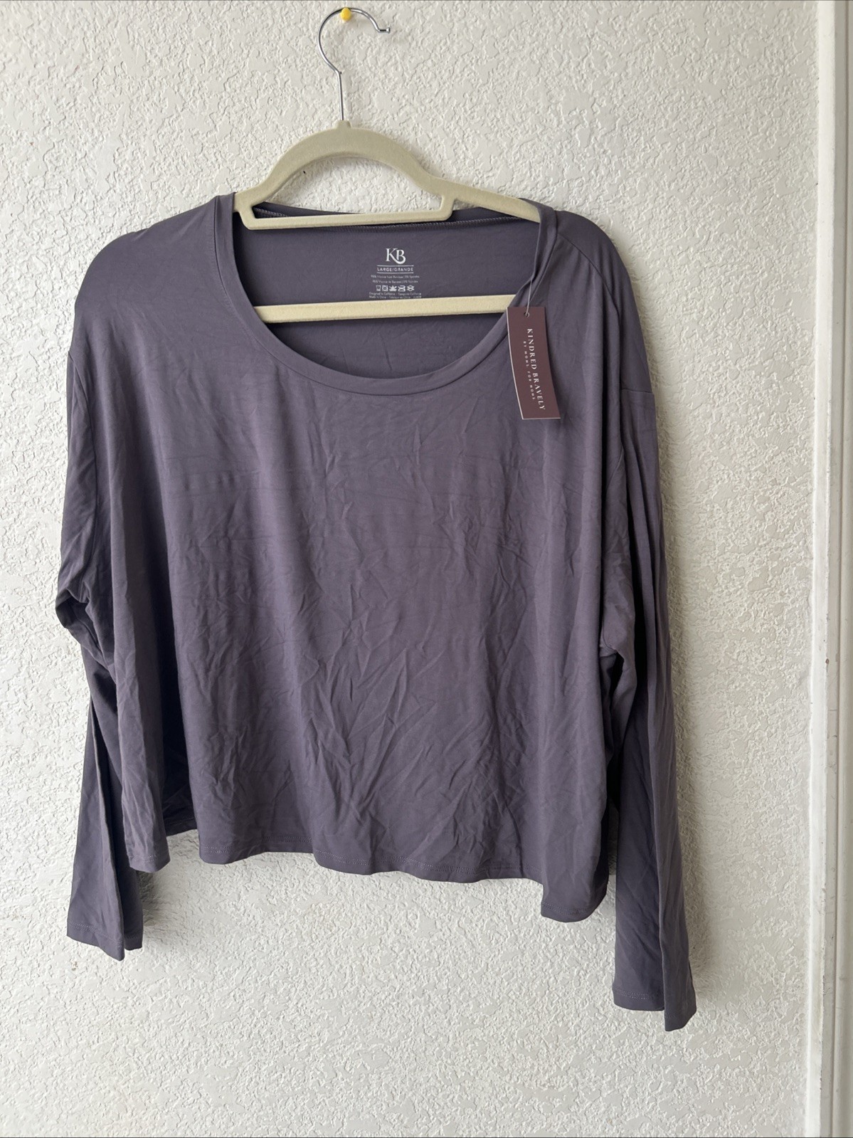 Kindred Bravely Bamboo Maternity & Nursing Long Sleeve T-shirt Size L NWT