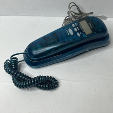 Vintage Lenoxx Sound Blue Semi Transparent  Caller ID Telephone Landline WORKS