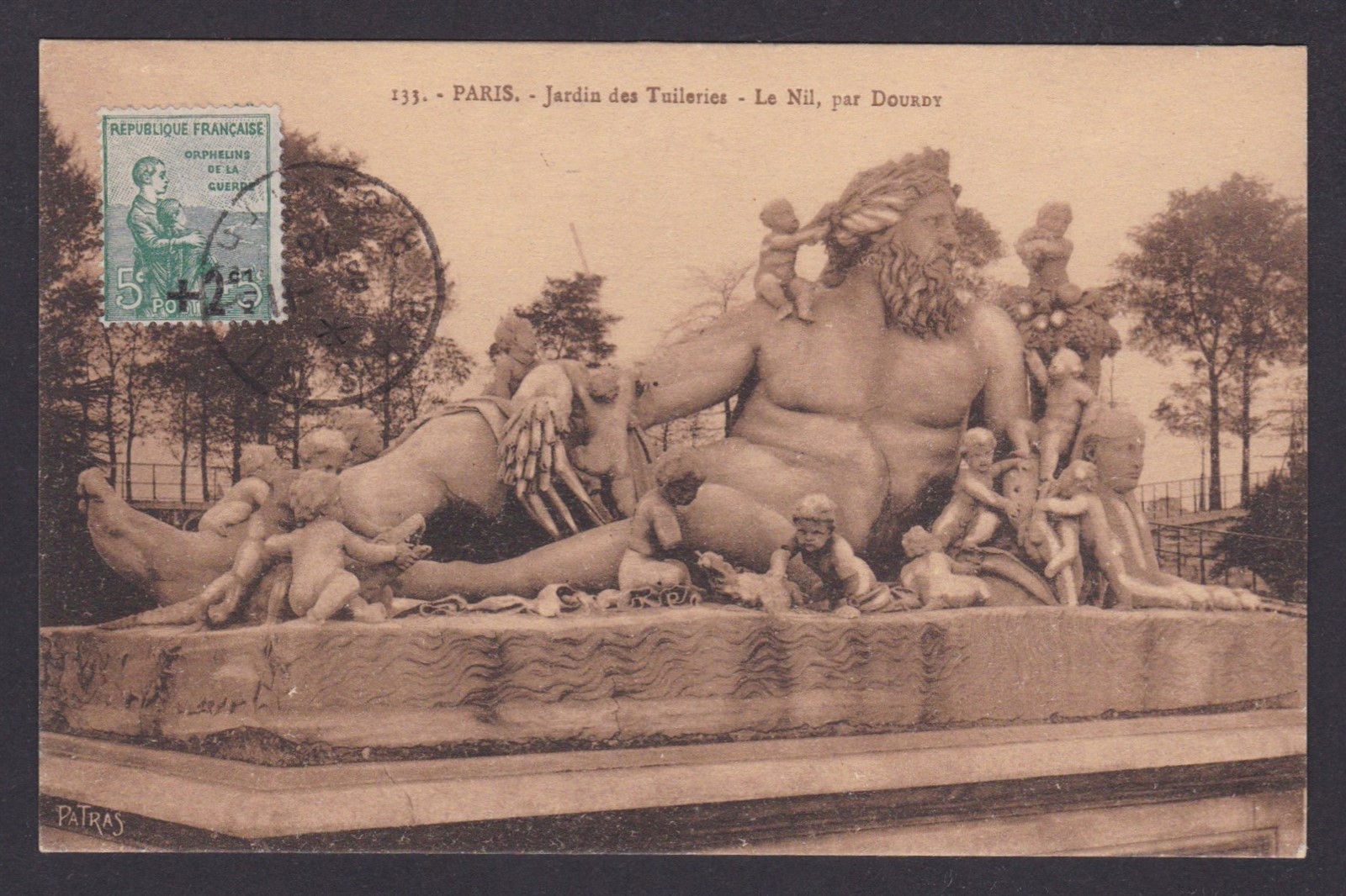 FRANCE, Postcard RPPC, Paris, Tuileries Garden, The Nile
