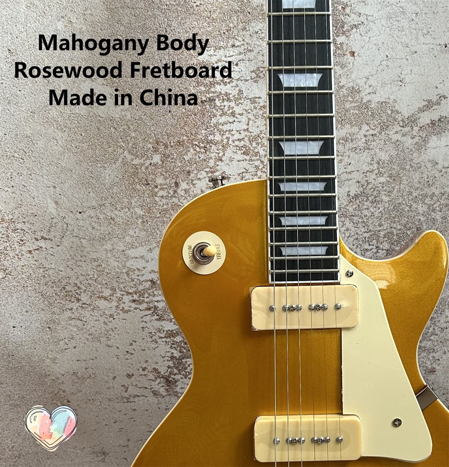 Special Sale Gold Color Electric Guitar P90 Pickups Fixed Bridge  Chrome Parts