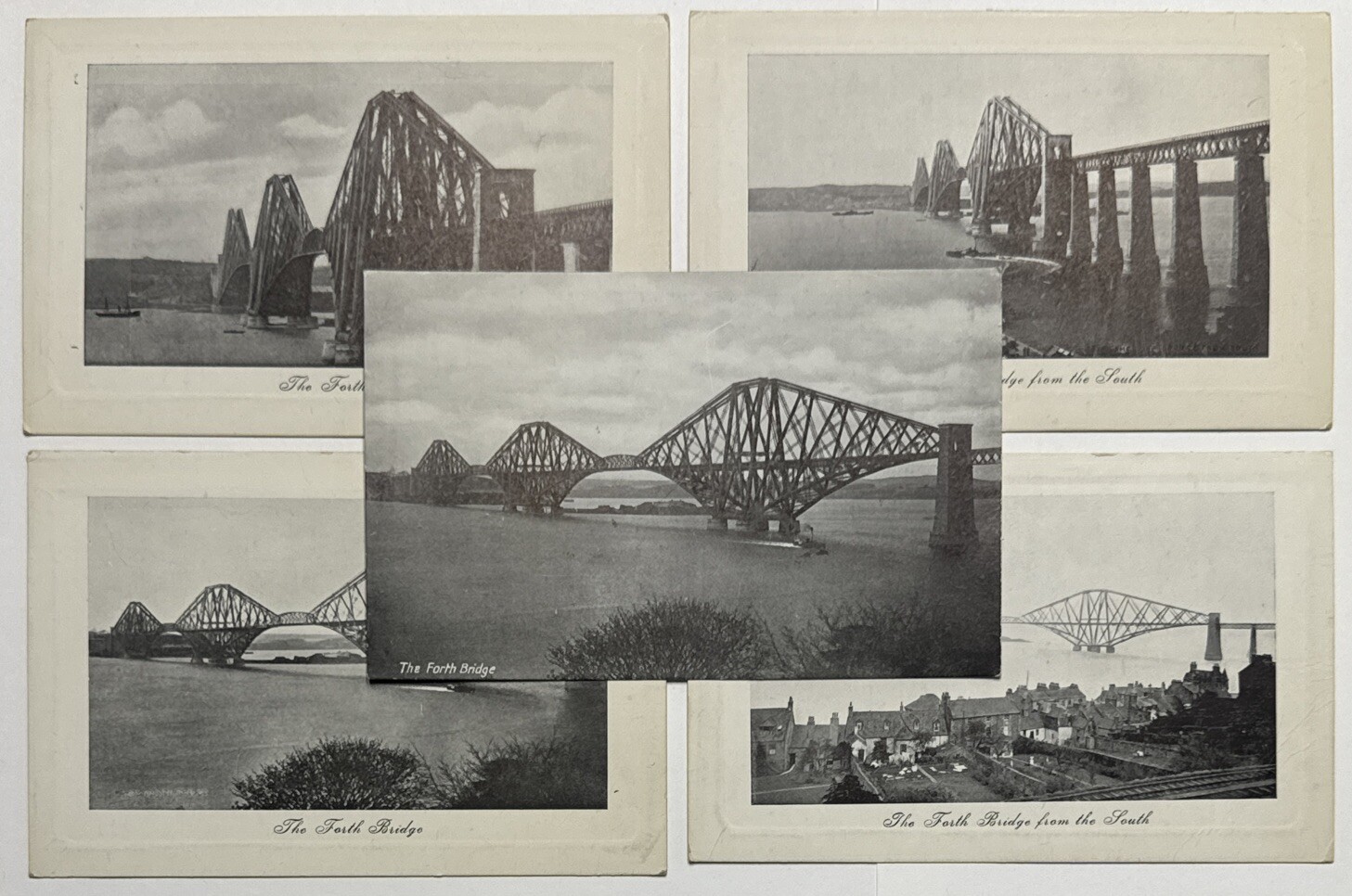 The Forth Bridge Scotland Vintage Postcards x5