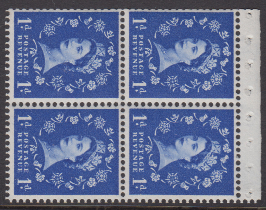 GB Wilding Booklet Pane 1d SB28 Multi Crown wmk sidways  as shown MNH