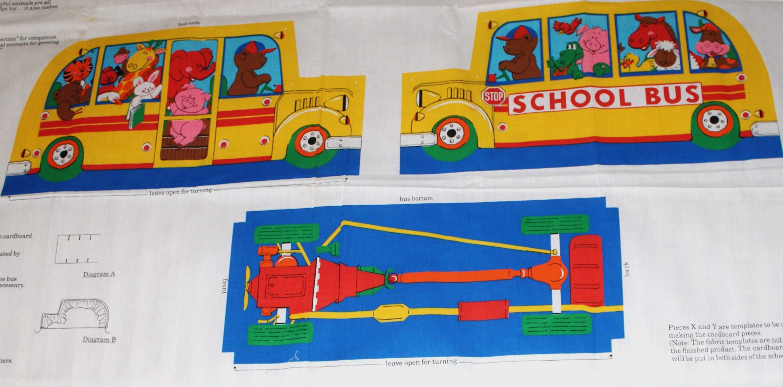 Cranston Fabric Teachers Pet Collection School Bus Cotton Panel 36" X 44"