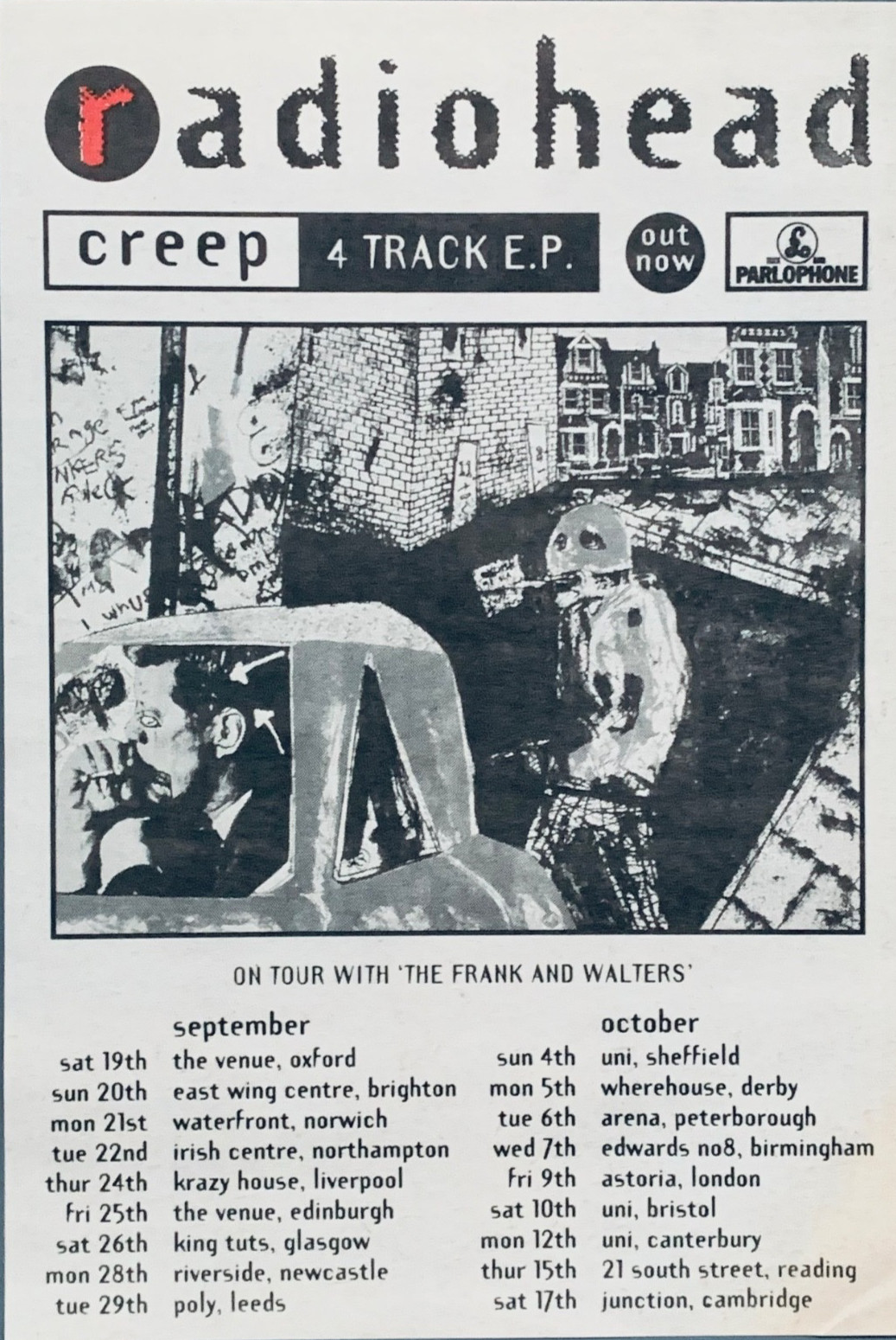 RADIOHEAD vintage 1992 PRINT ADVERT CREEP EP CONCERT TOUR