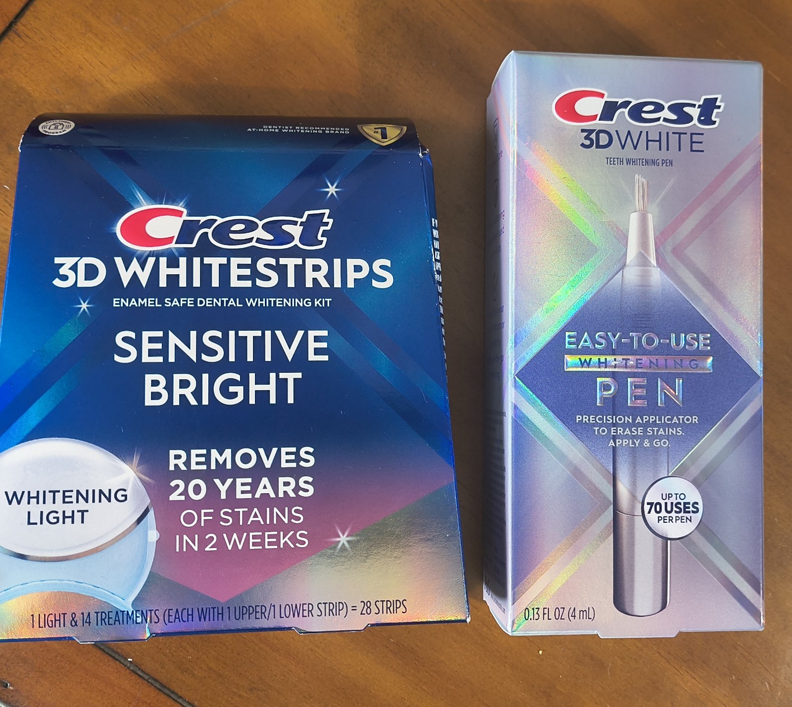 2 Pack: Crest 3D Whitestrips Sensitive Bright & Whitening Pen, Exp. 06 & 12/2027