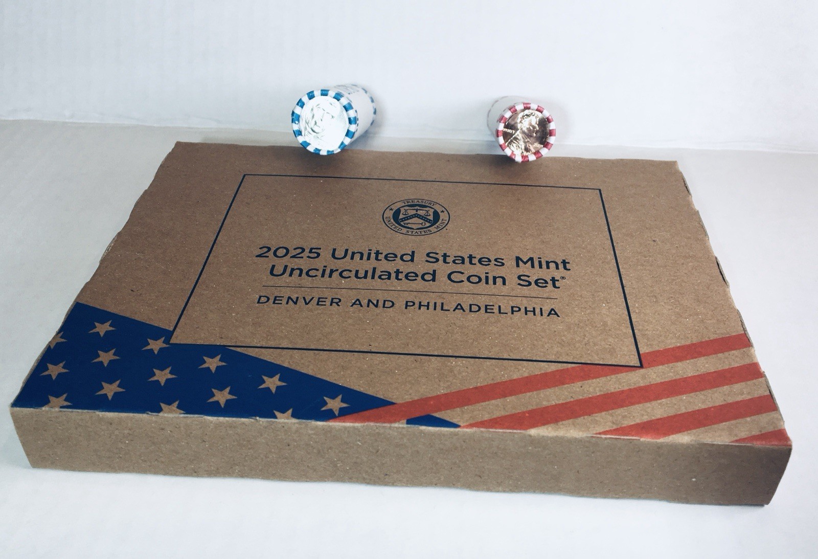 2025 US Mint Uncirculated Set P&D SEALED BOX, Plus 2025-(P) Loomis Rolls 1c & 5c
