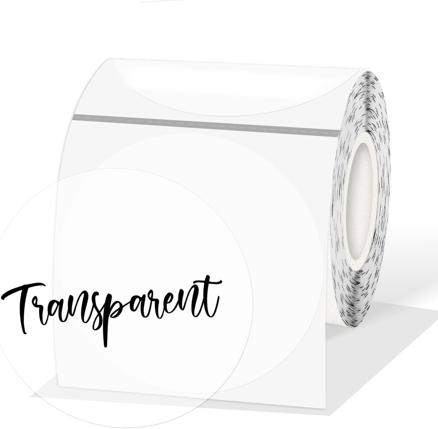 3 Inch Transparent round Thermal Label, Self-Adhesive Clear Waterproof Circle St