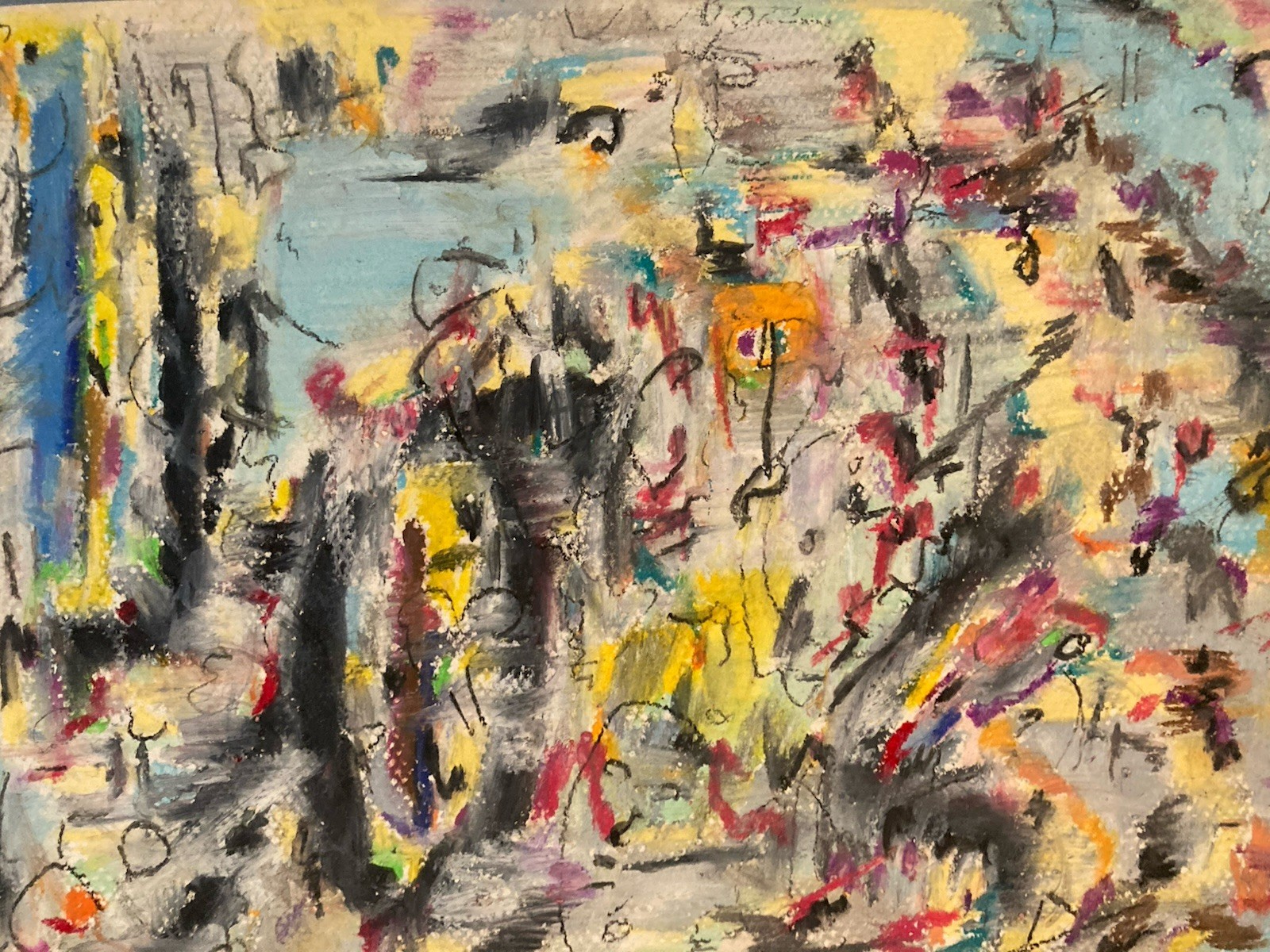 Painting Peinture gouache dessin abstrait 1990 Encre Papier Art Abstraction