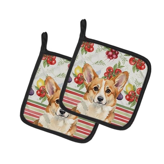 Carolines Treasures WDK8353PTHD Unisex Adult Corgi Vegetables Pot Holders - 7...