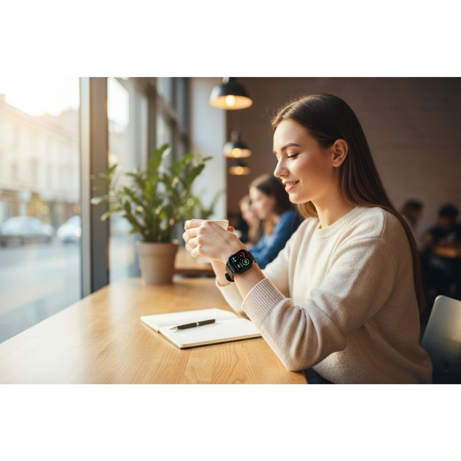 Livlon Smart Watch in Black Leather new