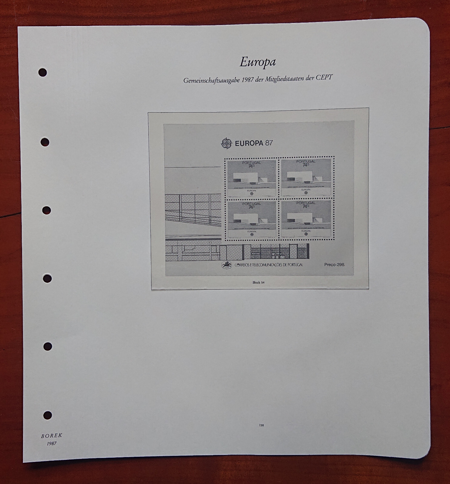 Vordruckblatt Europe Sinking Joint Issue 1987 Mitgliedstaaten Cept " Portugal "