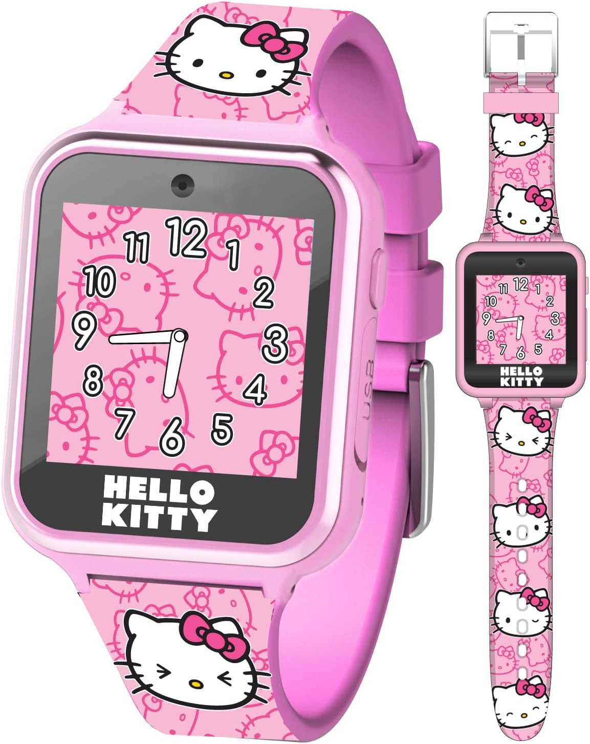 Hello Kitty Kids Smartwatch - Interactive Touchscreen with 10 Watch Faces, Camer