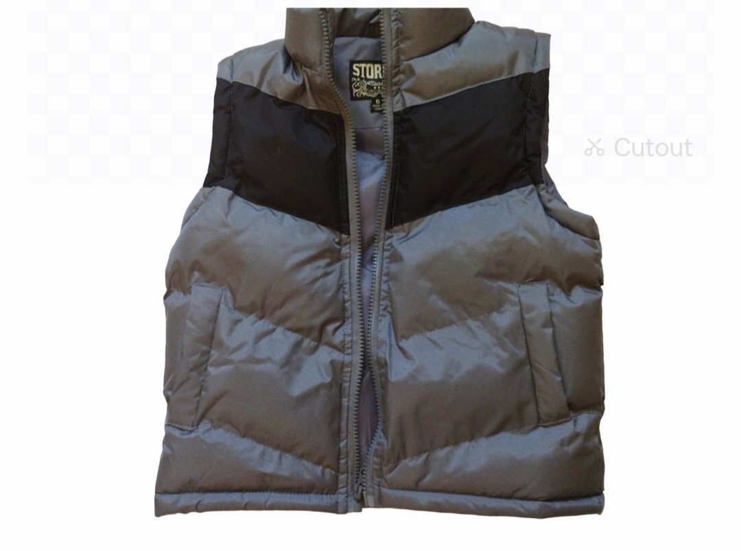 Store 68 Boys Vest Size 6 Gray Black With Pockets