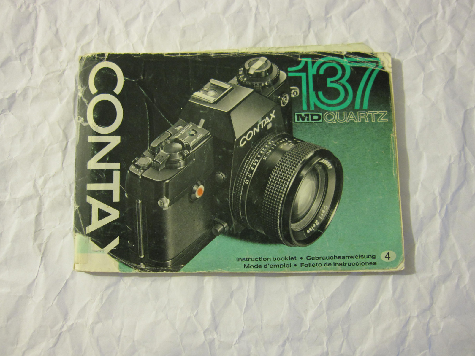 Distressed Vintage Contax 137 MD Quartz Instuction Booklet (Printed in Japan)