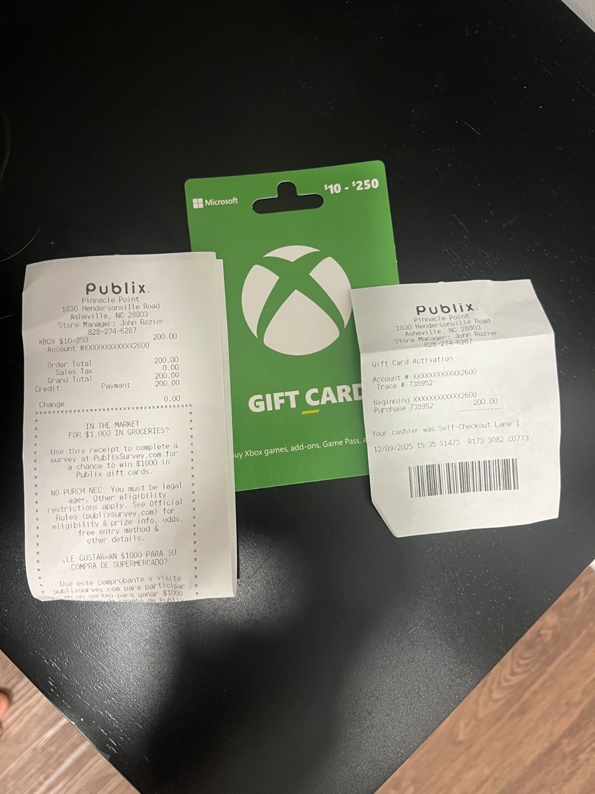 Xbox Gift Card $200 Value Selling for $190