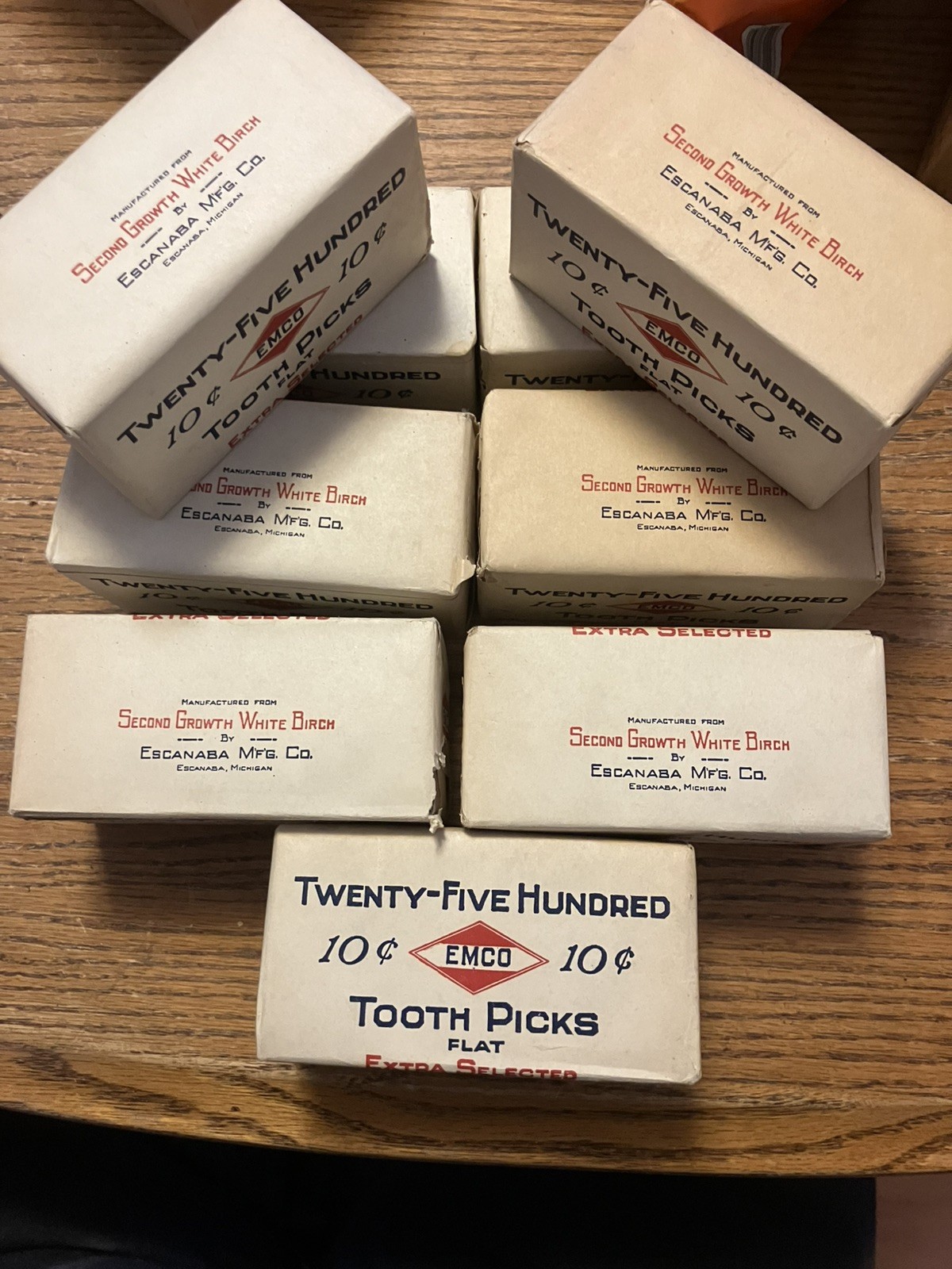 9- Boxes EMCO White Birch Flat Toothpicks 2500 ct. each. 22,500 total   :)