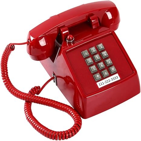 Traditional Red Corded Landline Phone