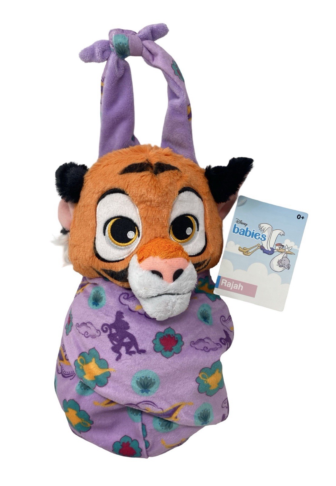 Disney Parks Baby Rajah Tiger w/ Swaddle Blanket Pouch 10" Plush Aladdin