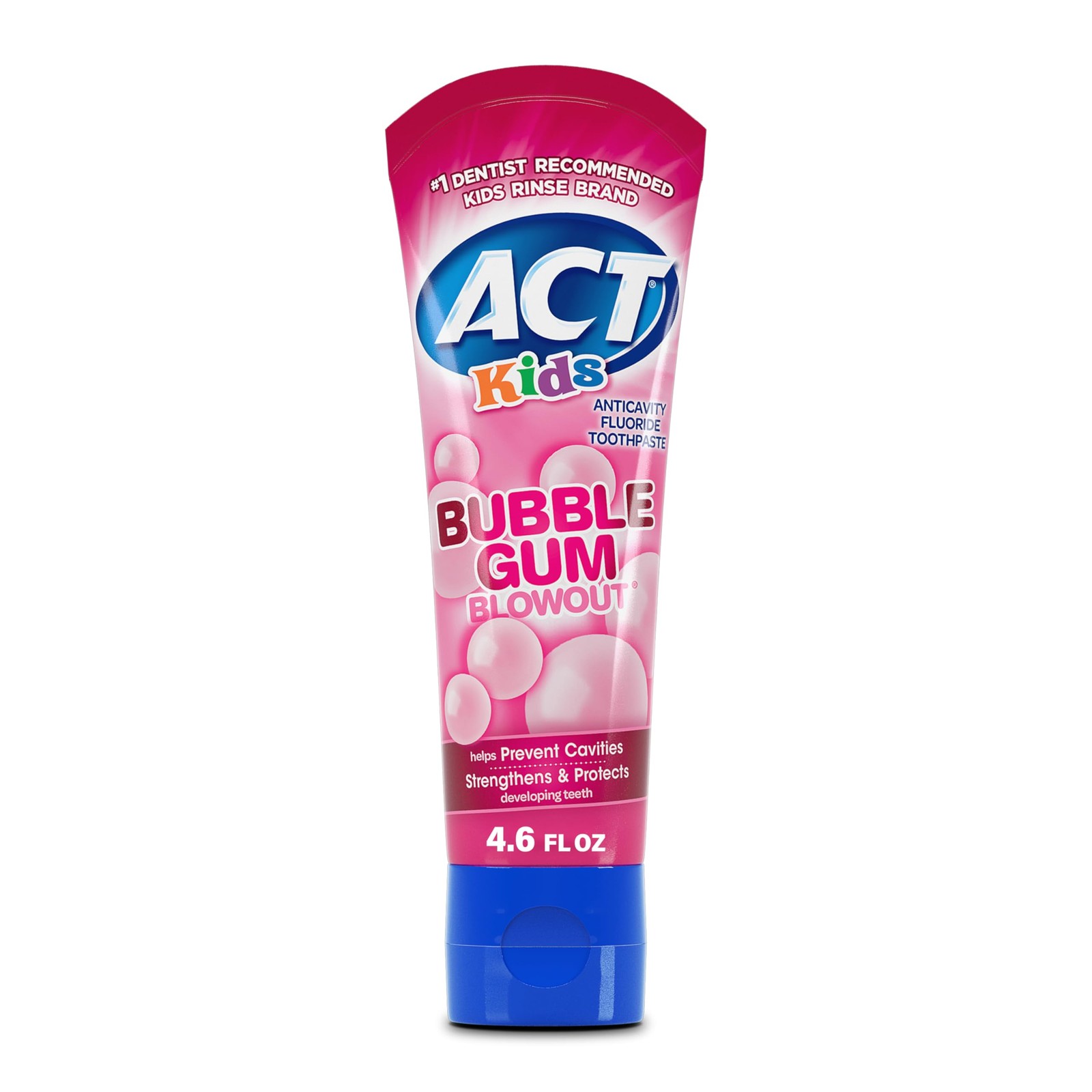 Kids Fluoride Toothpaste 4.6 oz  Anticavity Bubble Gum Flavor