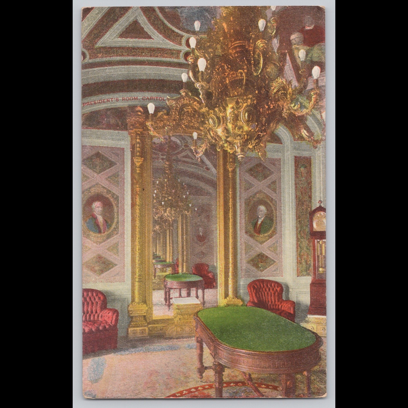 Antique Postcard President's Room Capitol Washington DC Architecture