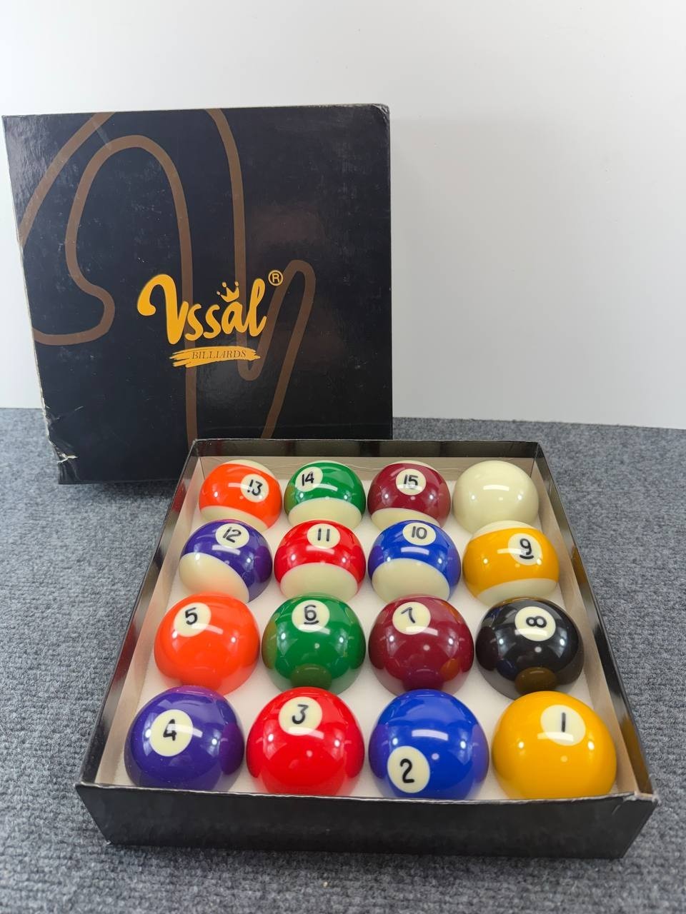 Vssal Billiards Pool Ball Set 2 1/4" Standard Regulation Size Professional Quali