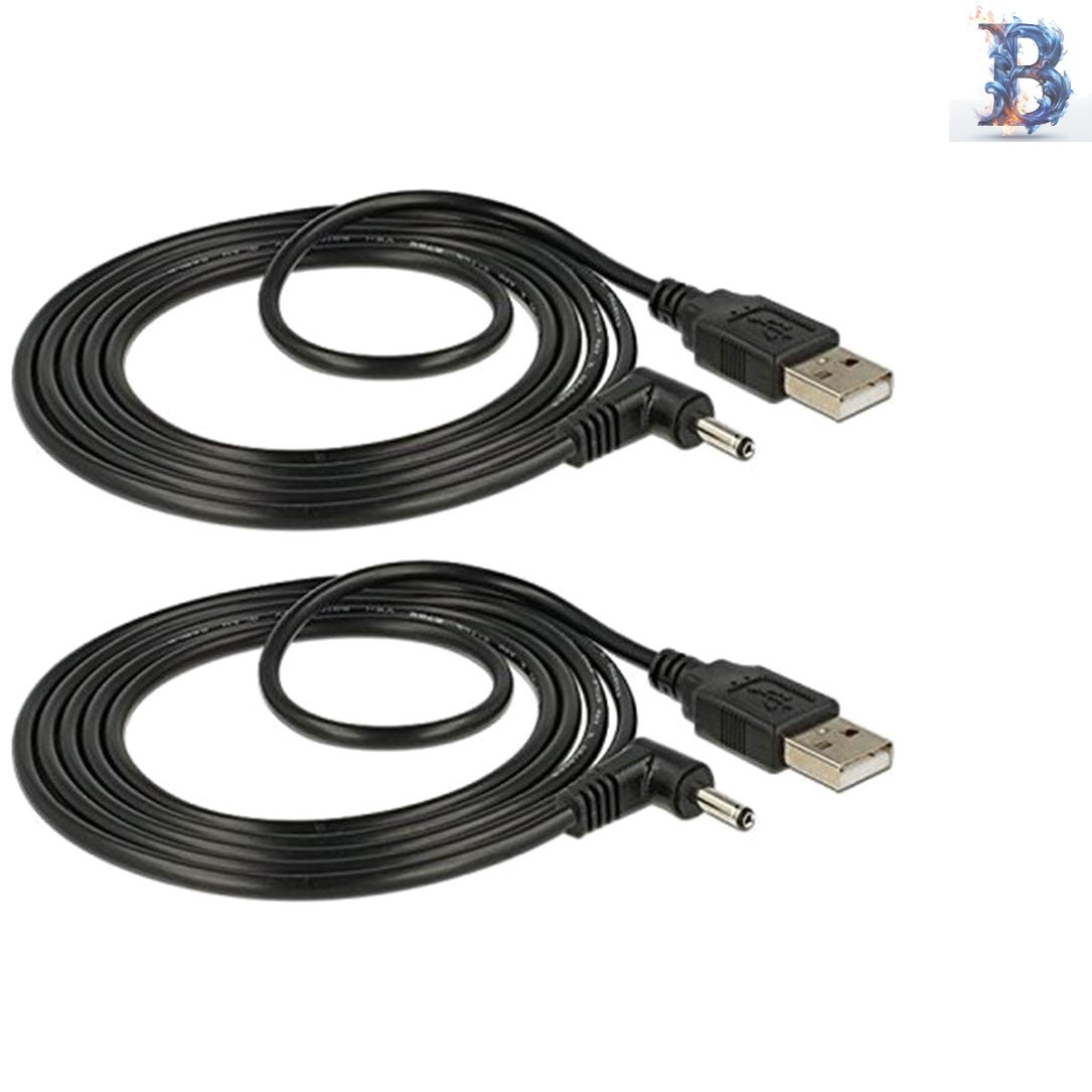 Compact USB to DC Charging Cable 3FT with Right Angle for Small Electronics