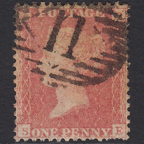 W40_23 GB QV 1857 1d PALE RED PLATE 44 SGC8(9) SE GU LONDON IS 11