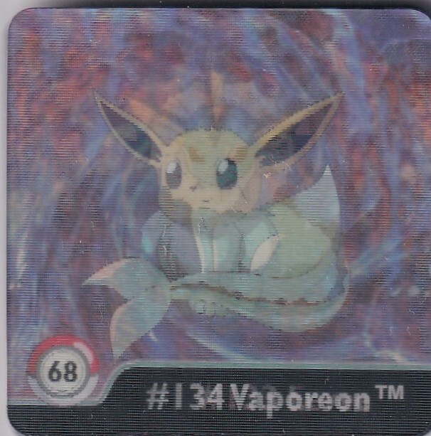Pokemon Series 1 Action Flipz Original 1999 No. 68 Eevee Vaporeon