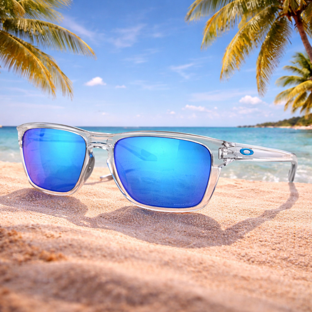 Oakley Sylas Sunglasses OO9448-0457 Polished Clear Prizm Sapphire with Pouch