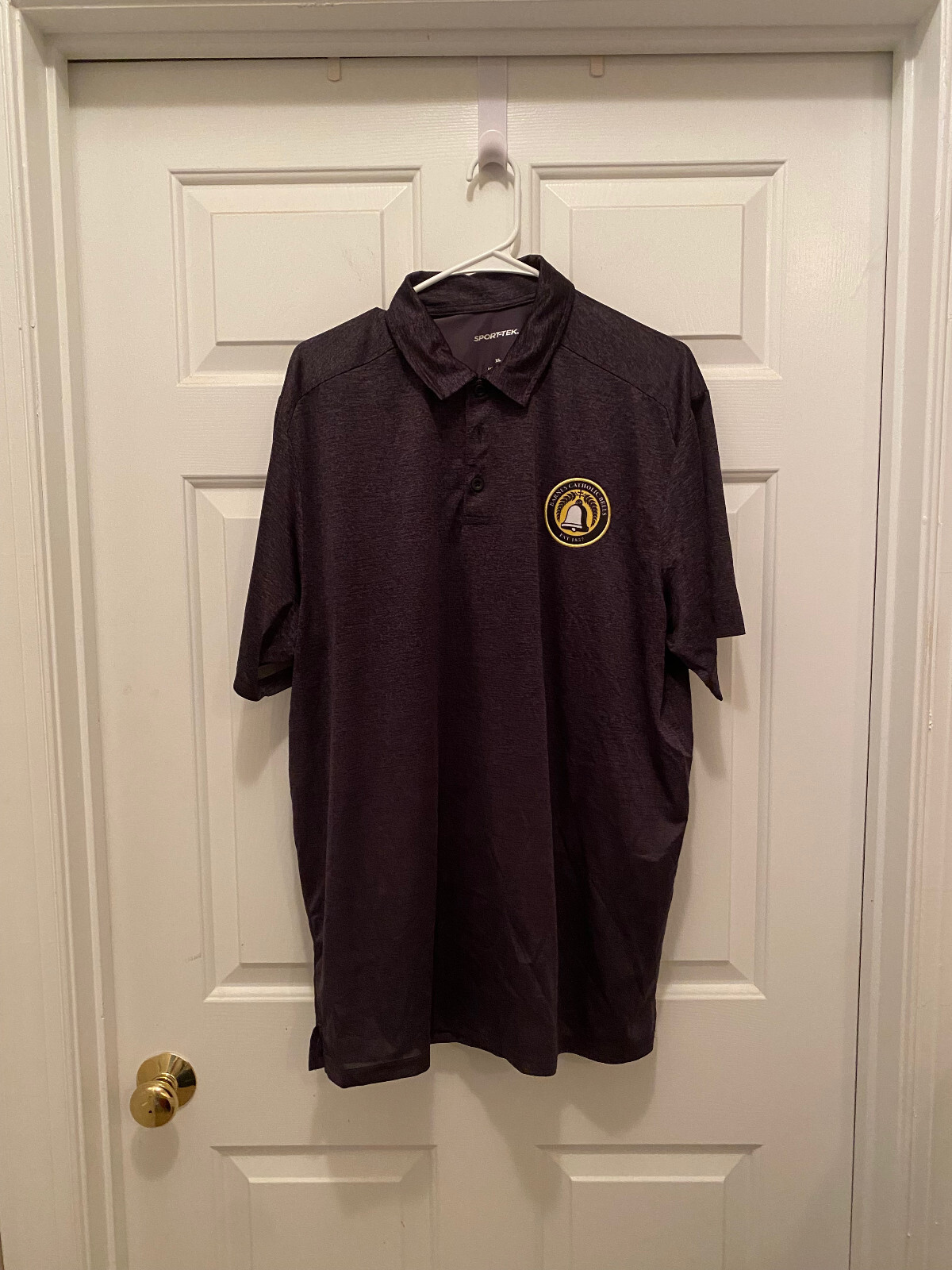 Swagger Apple TV Show Barnes Catholic Bells Prop Worn Gray Yellow Polo Shirt XL