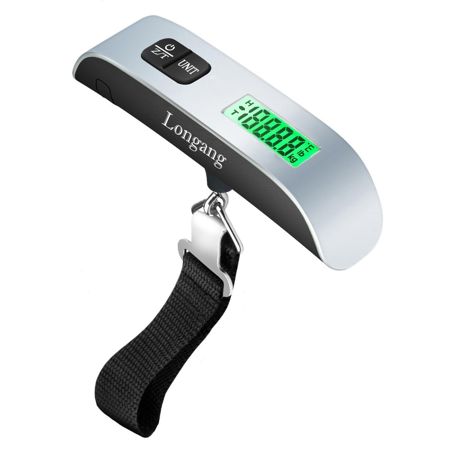 Digital Hanging Luggage Scale with Backlit for Travel, Portable 1 Pc, Silver 