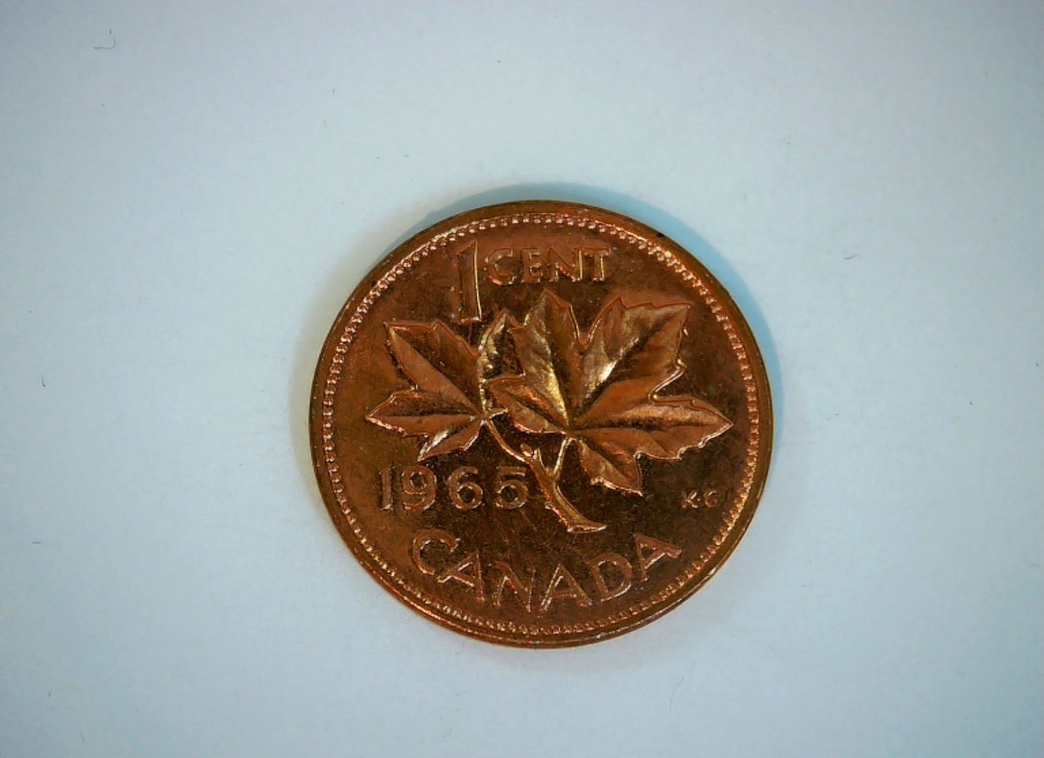 Canada 1965 1 Cent Elizabeth II Maple Leaf Cent Coin