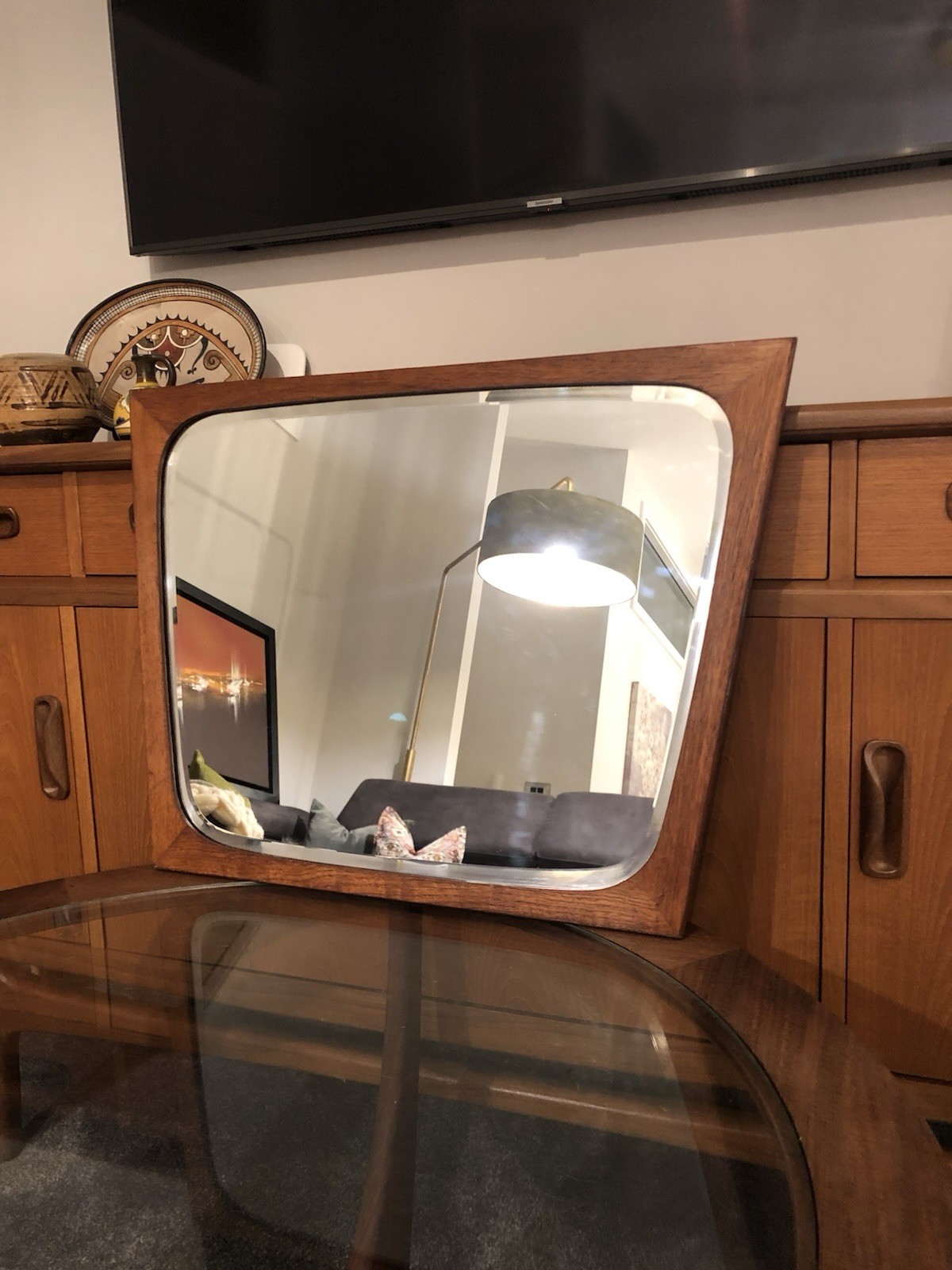 Vintage Danish Teak Mirror Tapered Mid Century Retro Aksel Kjersgaard 60s 70s 