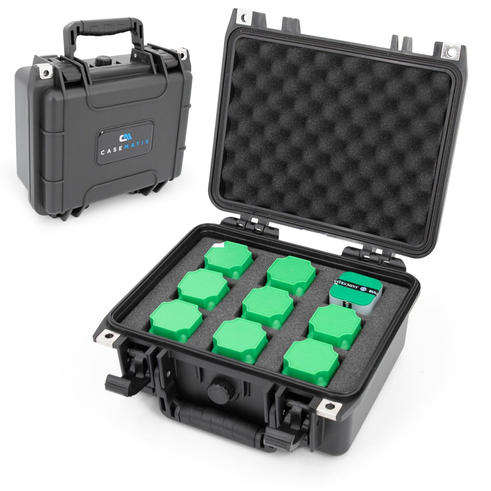 CASEMATIX Silver Eagle Coin Tube Storage Case Waterproof Holder for 9 tubes