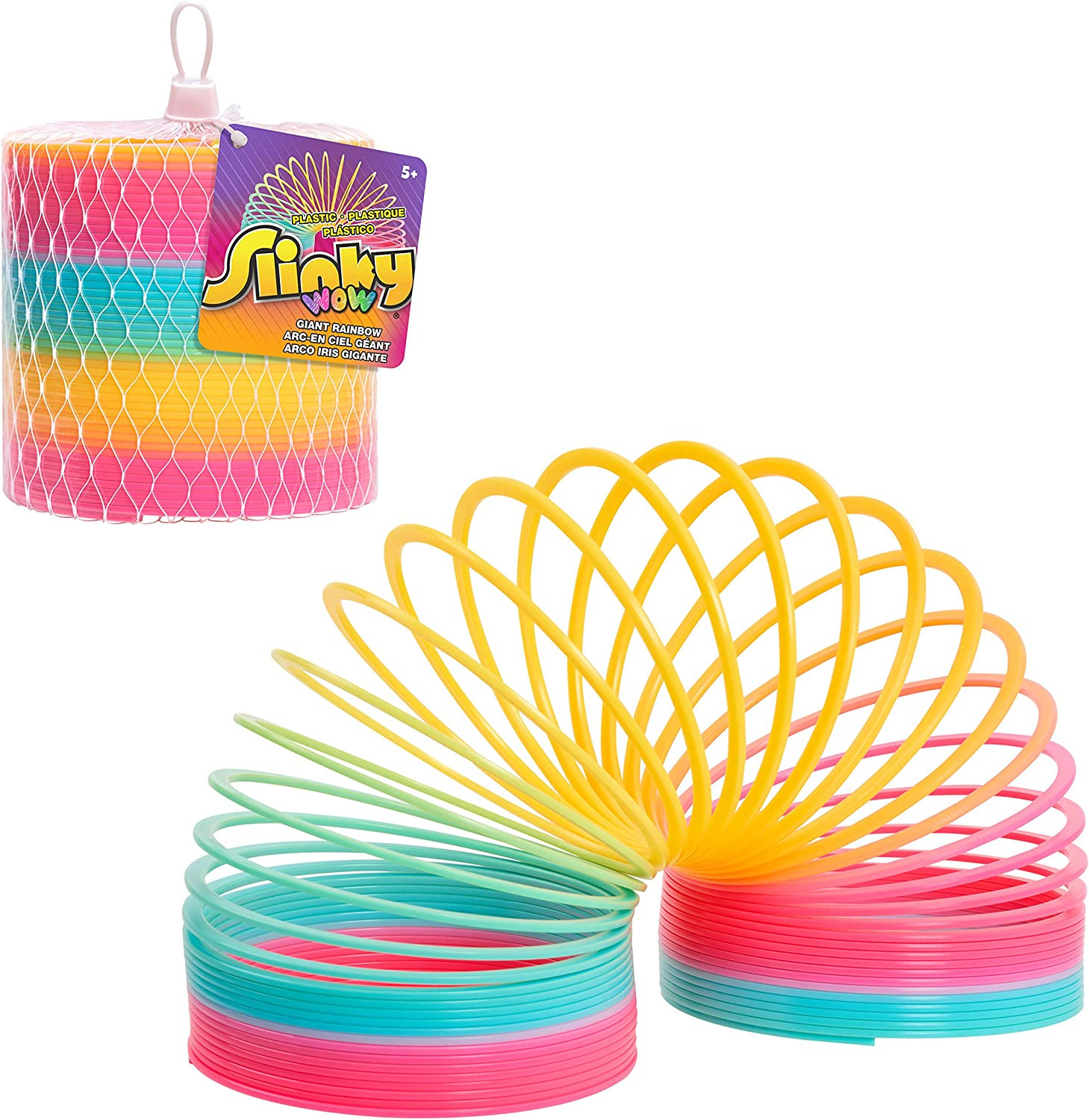 Slinky the Original Walking Spring Toy, 5-Inch Diameter Plastic Rainbow Giant Sl
