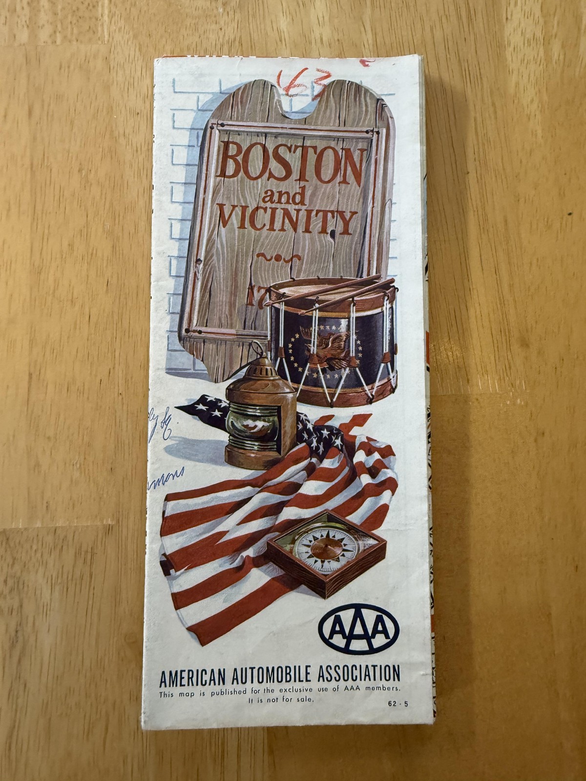 Vintage 1962 AAA Boston And Vicinity City Road Travel Map Massachusetts Folded