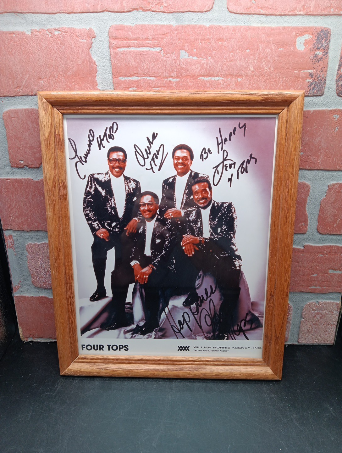 FOUR TOPS Facsimile Autographed 8"x10" Black & White Photo In Frame