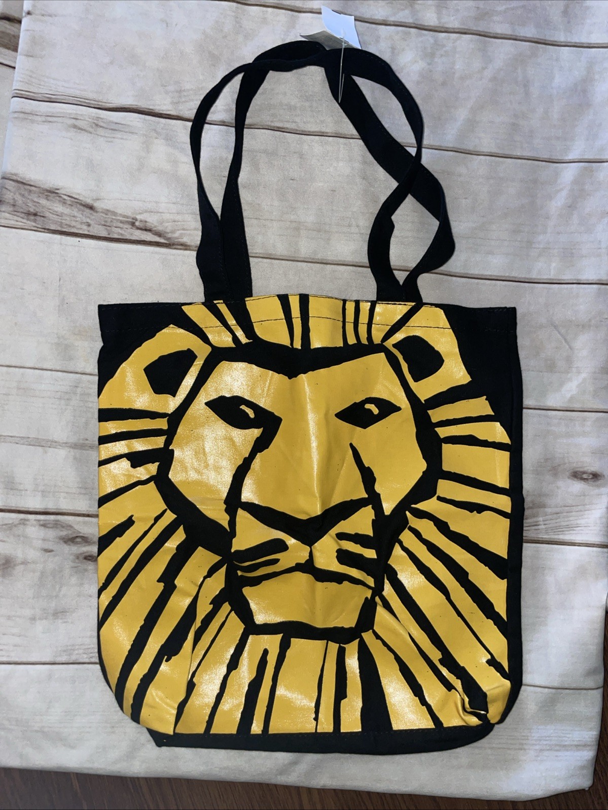 LION KING CANVAS TOTE BAG PRINT NWT DISNEY SOUVENIR BROADWAY PLAY 25" YELLOW NEW