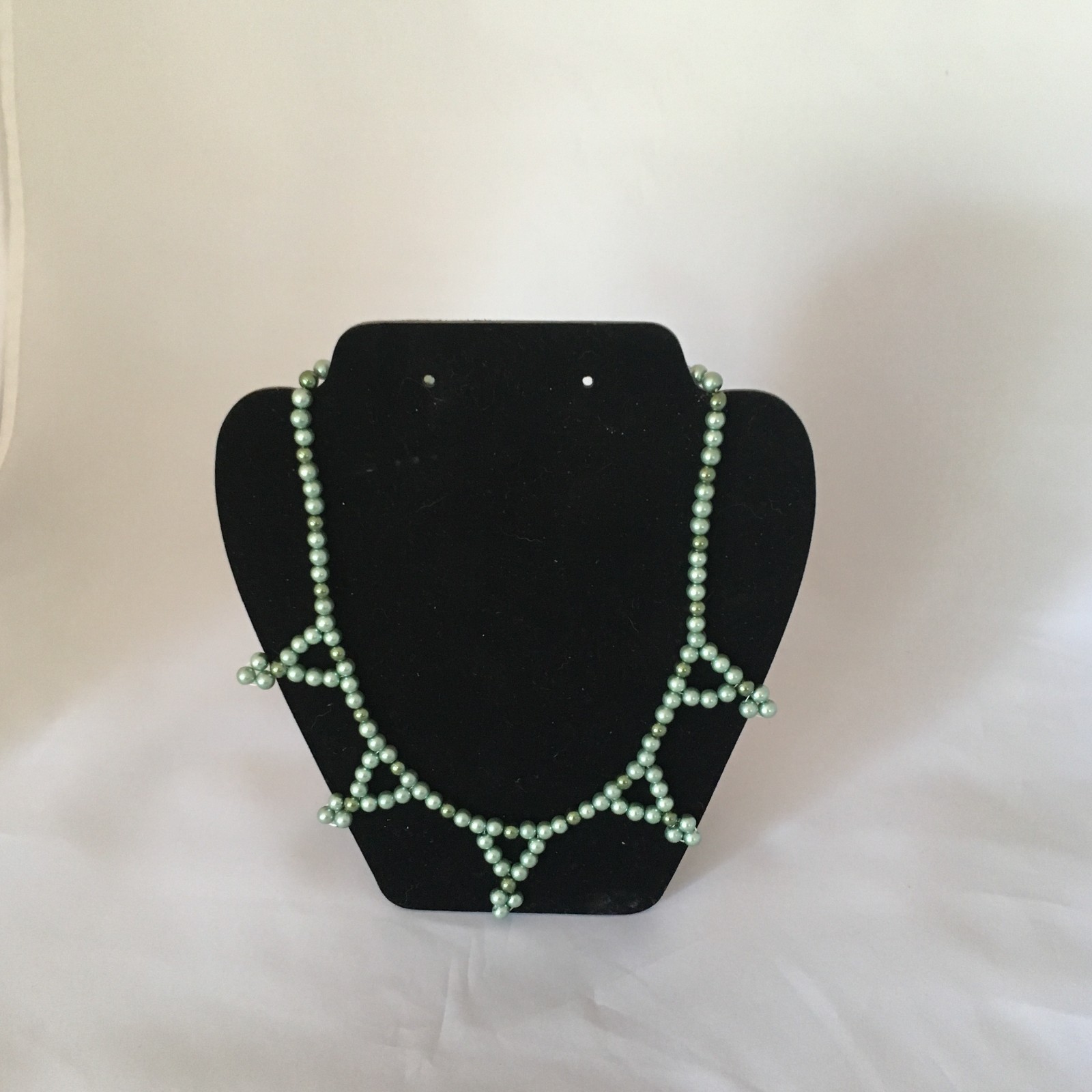 Handmade Sage & Dark Green Glass Pearl Necklace