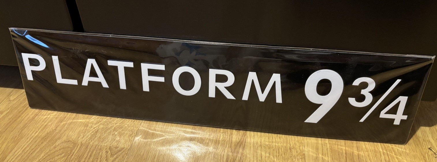 Harry Potter Platform 9 3/4 Tin Sign Brand New 46cm long Wizarding World NEW