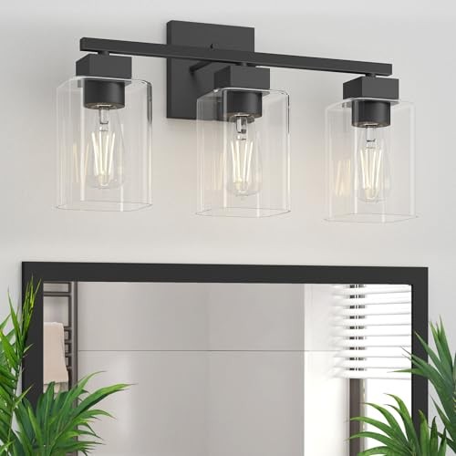  Matte Bathroom Vanity Light, 3-Light Vanity Lighting fixtures 3 Light Black