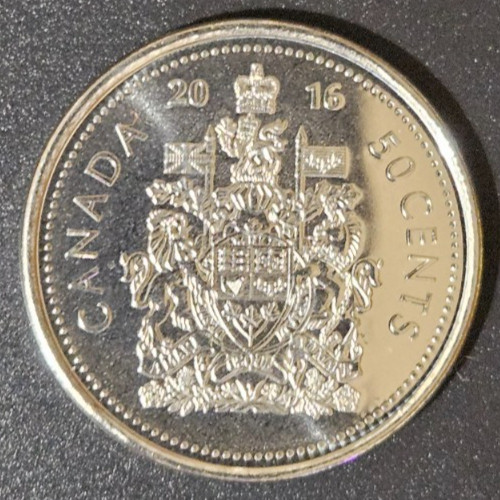 2016 Canada 50 Cents Coin Mint State BU #AB014