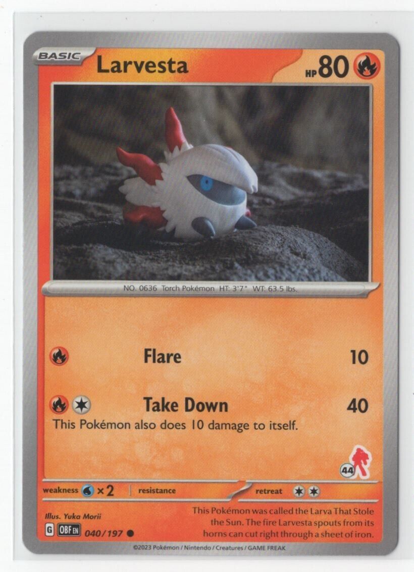 Pokemon Obsidian Flames - 040/197 Larvesta Armarouge Stamped #44